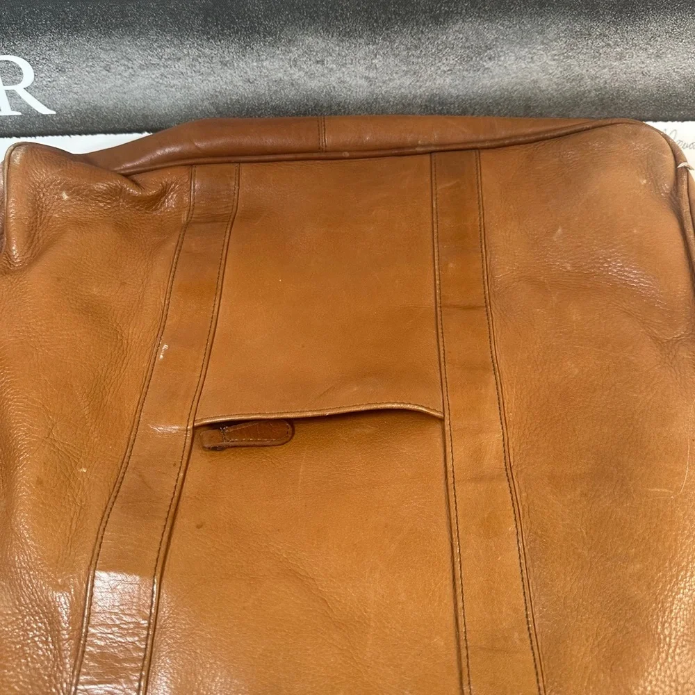 VINTAGE Geniune Leather Tote Bag Briefcase Carry On